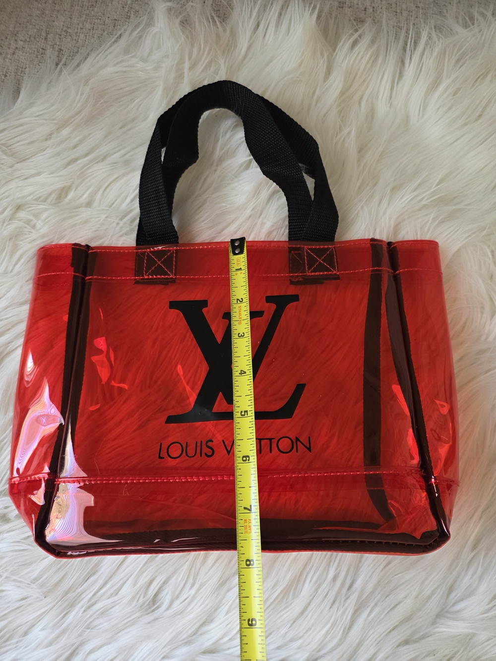 Red Transparent Tote Bag - Picture 10 of 11